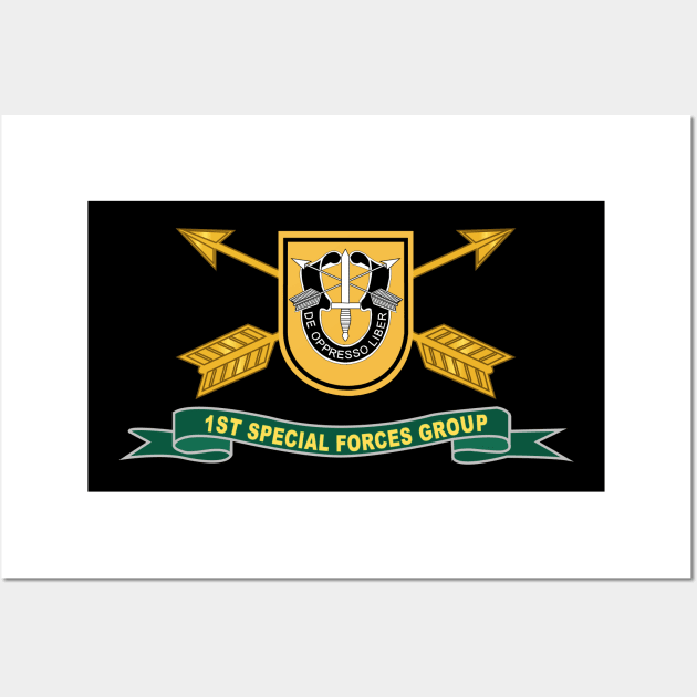 1st Special Forces Group - Flash w Br - Ribbon X 300 Wall Art by twix123844